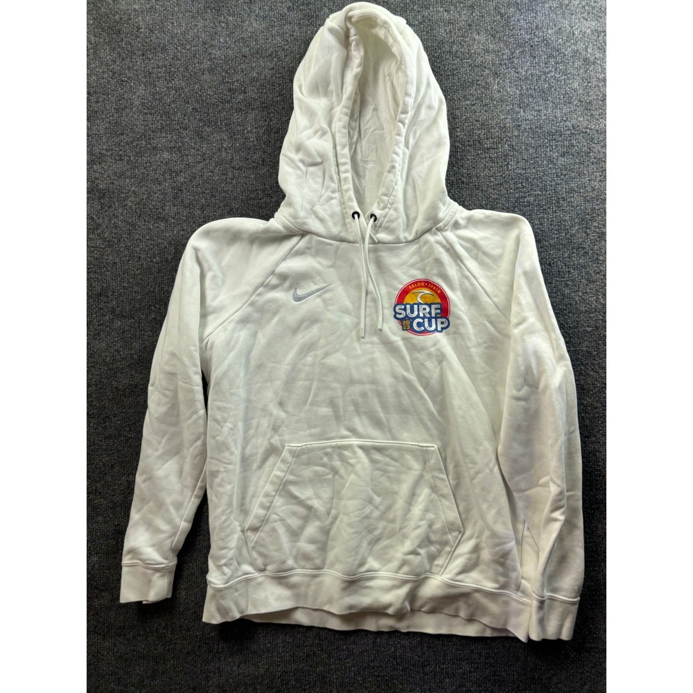 Nike Pullover Hoodie Unisex Large White 2023 Salou Spain Surf Cup Sweatshirt